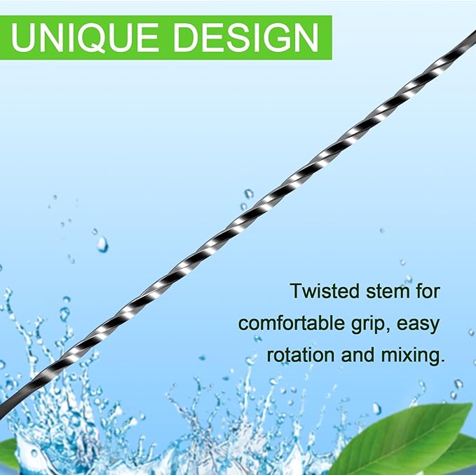BRIOUT 2 Pcs Bar Spoon, 12 Inches Long Handle Drink Stirrer, Stainless Steel - Image 4