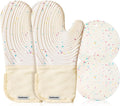 Silicone Mitts Oven, Silicone Oven Mitts Pair, Oven Gloves, Long Cooking Mitts by Dorkuovahome