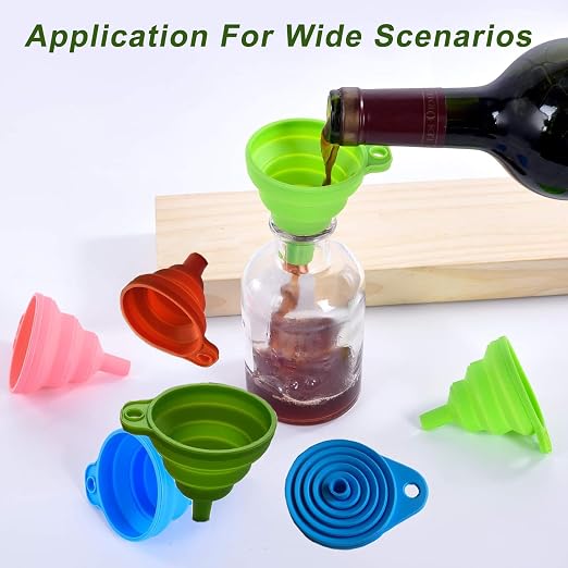 Kitchen Funnel Set of 3, Medium and Large, Kitchen Gadgets Accessories Foldable - Image 7
