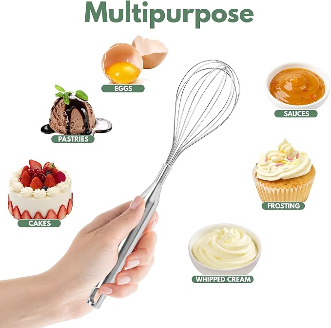 Stainless Steel Whisk for Cooking Kitchen Non Stick Balloon Wire Metal Baking - Image 6