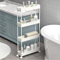 SPACELEAD Slim Storage Cart 4 Tier, Bathroom Organizer Rolling Utility by Home