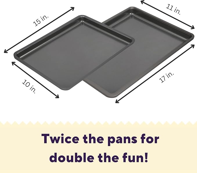 Wilton Silver 2- Piece Non-Stick Baking Sheet Set, Cold-Rolled Steel Bakeware - Image 2