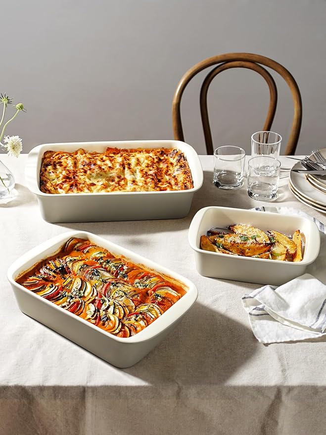 LE TAUCI Deep Casserole Dishes for Oven, 13.7”x9.6” Ceramic Baking Dish Set - Image 4