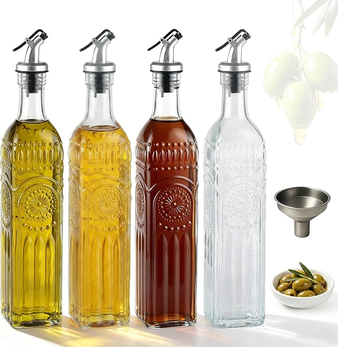 WERTIOO 4 Pack Olive Oil Dispenser Bottle by WERTIOO