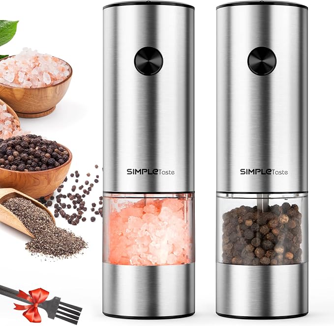 SIMPLETASTE Electric Salt and Pepper Grinder Set by SIMPLETaste
