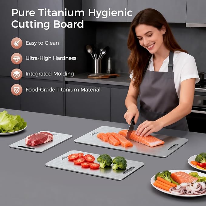 Titanium Cutting Board Set of 3, 100% Pure Titanium Cutting Boards - Image 2