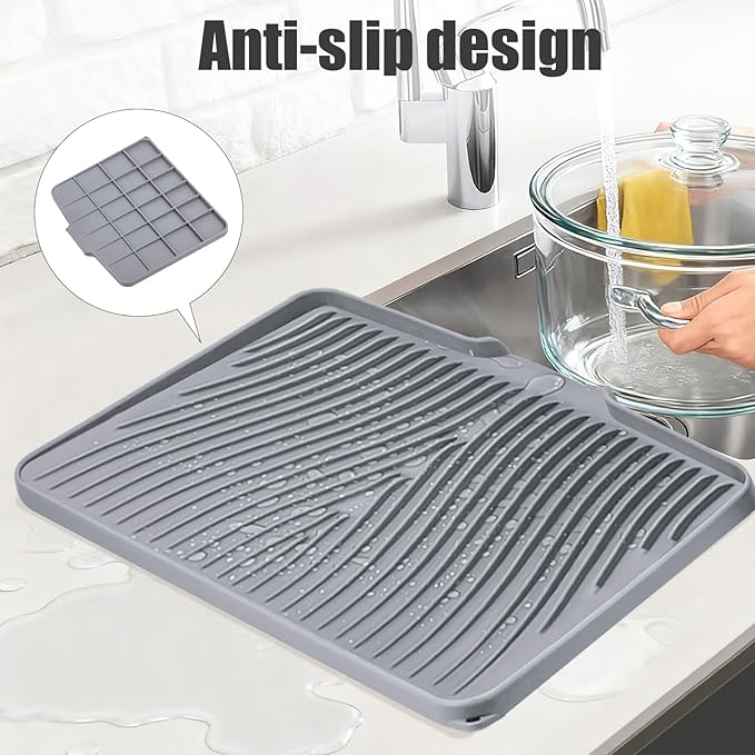 TIKNIK Silicone Dish Drying Mat, Stone Drying Mat - Image 3