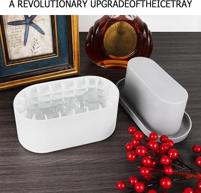 LUEXBOX Cylinder Ice Cube Mold Ice Trays, Silicone Ice Bucket, Portable Ice - Image 3