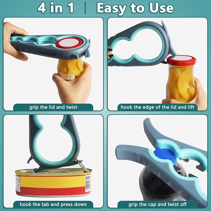Jar Opener, 6 In 1 Bottle Opener Can Opener - Image 3