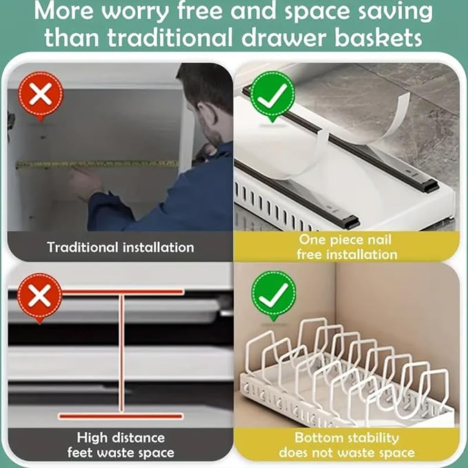AmoiChic 2 Pack Pull Out Cabinet Organizer - Image 7