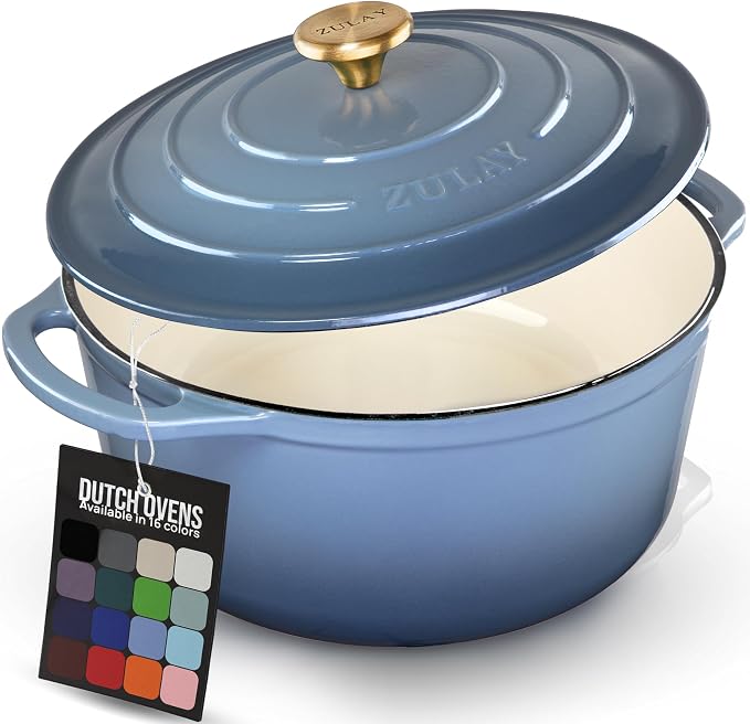 Zulay Kitchen 6 Quart Enameled Cast Iron Dutch Oven Pot by ZulayKitchen