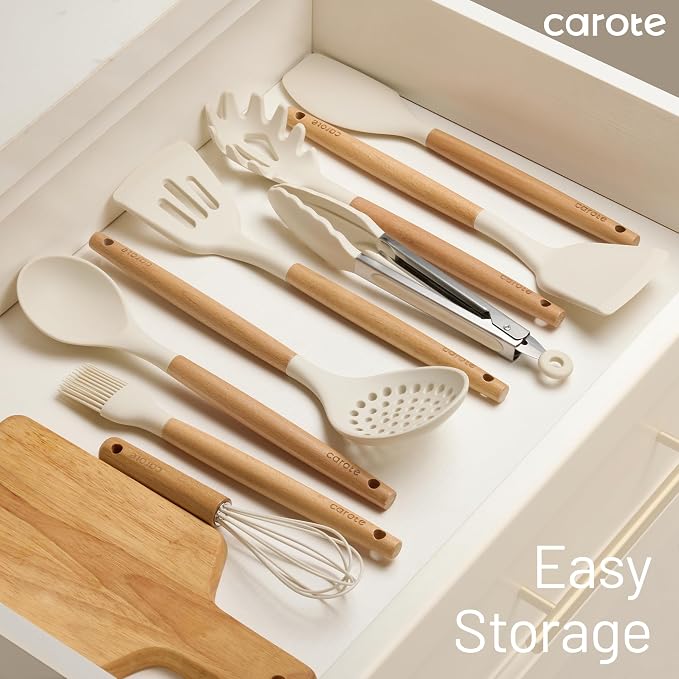 CAROTE 22pcs Silicone Cooking Utensils Set, 446°F Heat Resistant Kitchen - Image 9