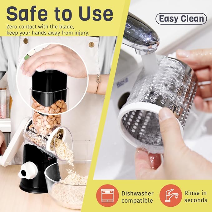 X Home Rotary Cheese Grater for Kitchen, Shredder - Image 7