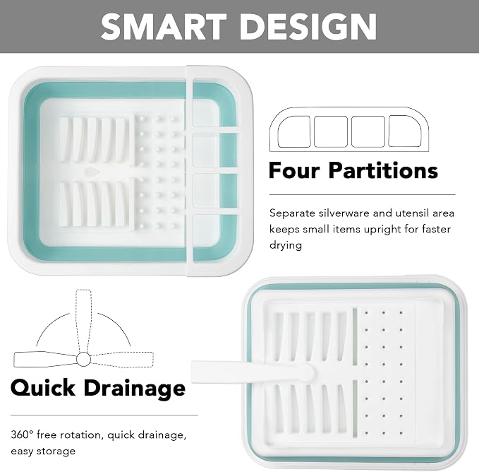 Tiawudi Collapsible Dish Drying Rack, Pop Up Dinnerware Drainer, Portable Plate - Image 5