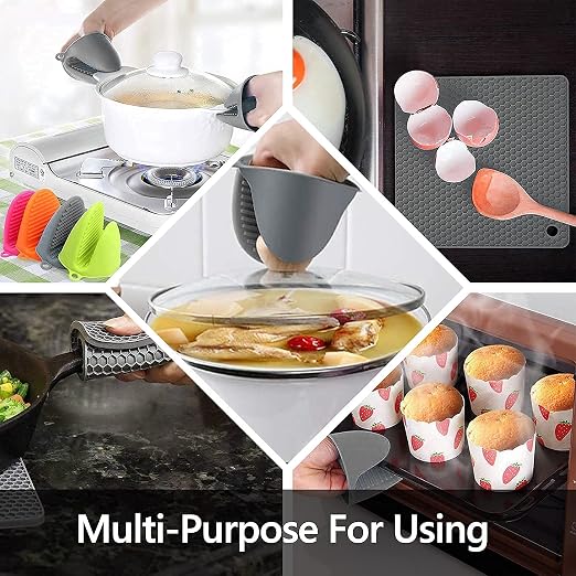 Silicone Oven Mitts and Pot Holders Sets, MTZRFLL Extra Long Heat Resistant - Image 5