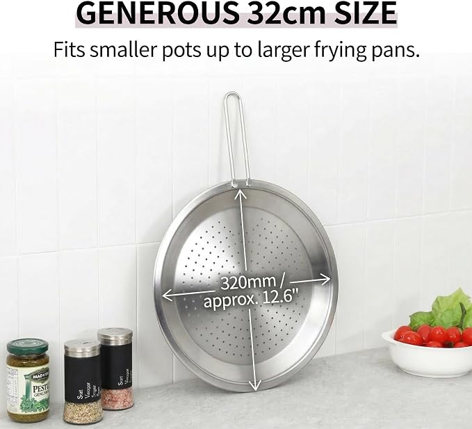 Stainless Steel Splatter Screen Lid, Oil Splash Guard - Image 3