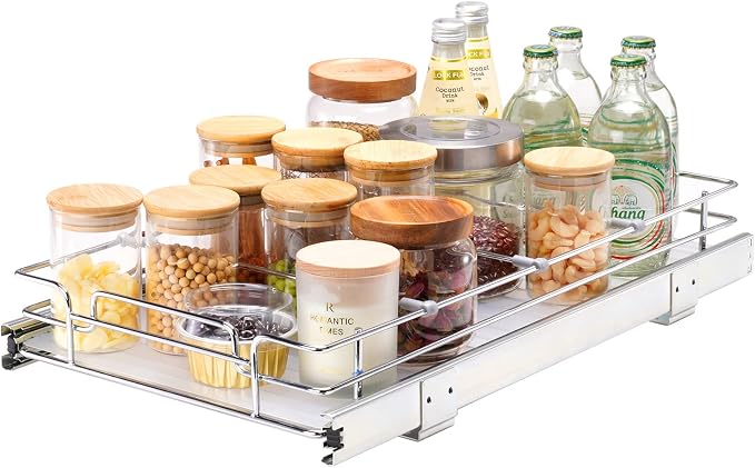 VEVOR 12.5"Wx21"Dx3.5"H Pull Out Cabinet Organizer, Heavy Duty Slide Out Pantry by VEVOR