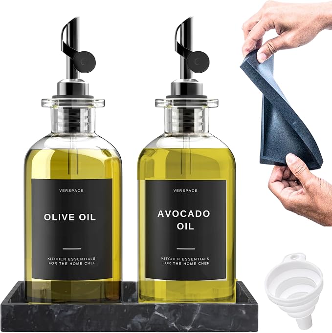 Verspace - Clear Glass Olive Oil Dispenser Bottles by Verspace