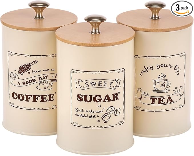 3 Pack Coffee Tea Sugar Container Set by Unknown