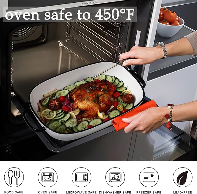 4.5 Quart Ceramic Baking Dish, Serving Bakeware - Image 5