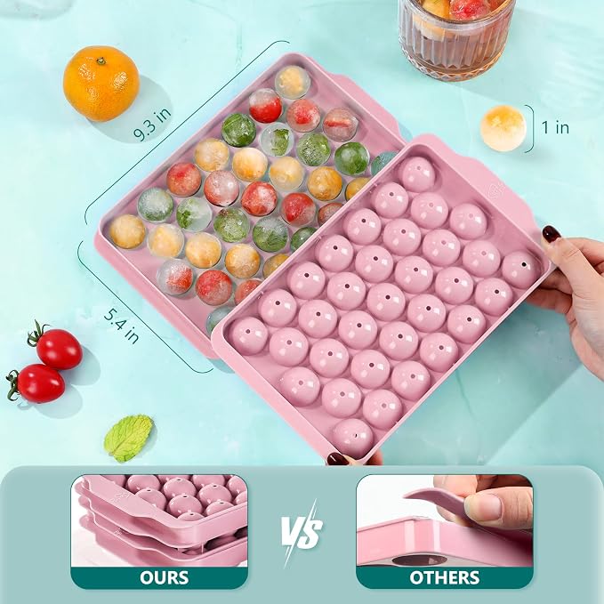 Optish Ice Cube Tray with Lid and Bin, 3 Pack Ice Trays - Image 2