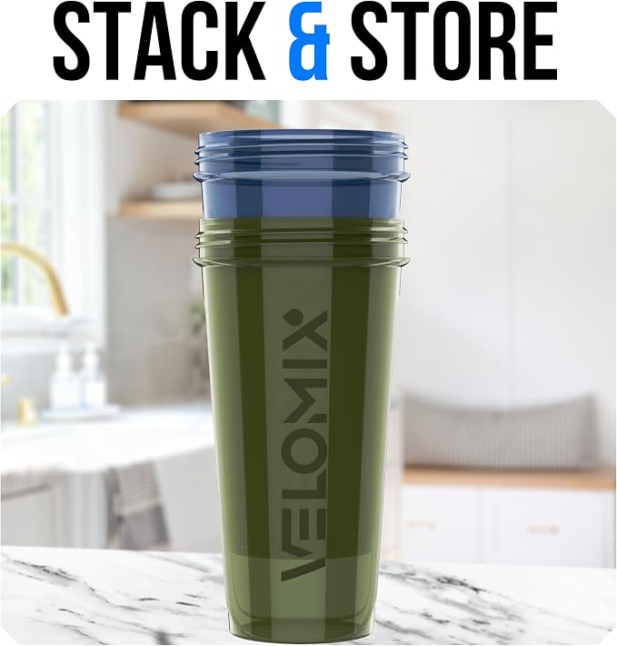 VELOMIX -2 Pack- 28 oz Protein Shaker Bottles - Image 6