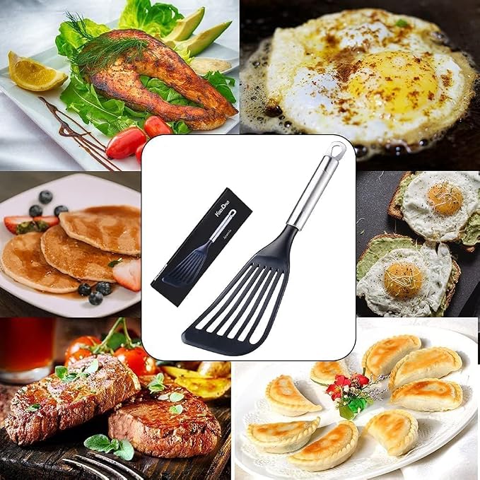 KSENDALO LFGB Certified Nylon Fish Spatula, Slotted Egg Turner - Image 6