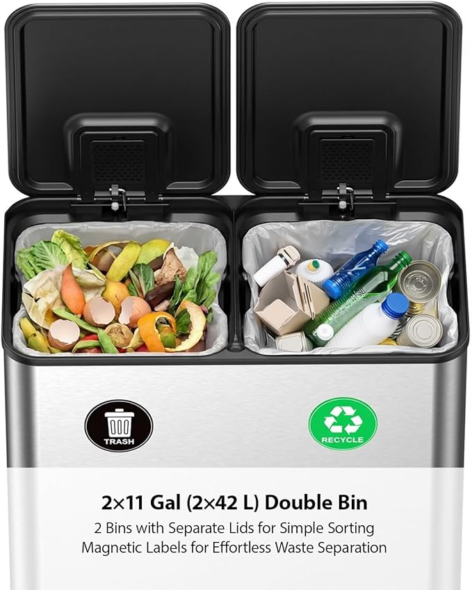 Lovewind Dual Trash and Recycling Bins - Image 3