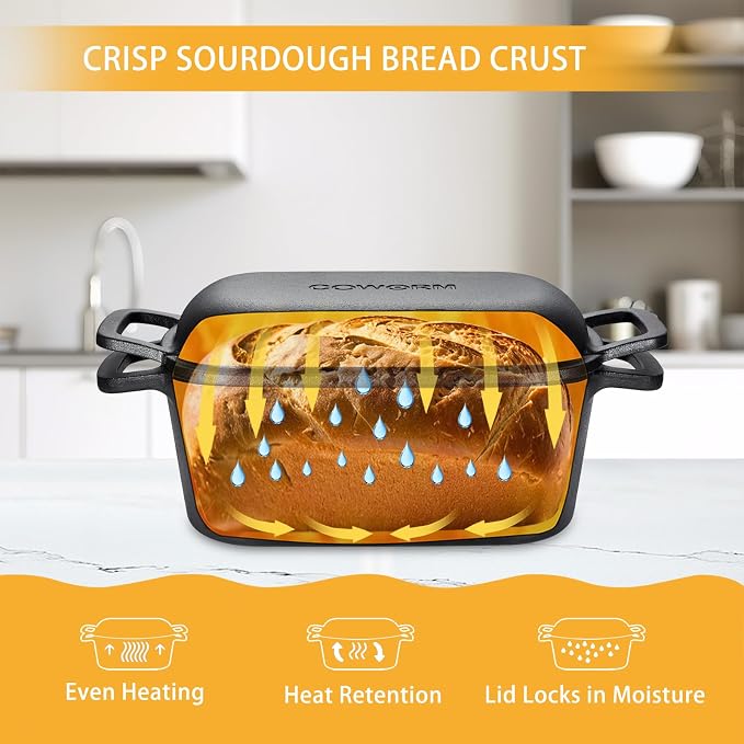 3.6QT Oval Dutch Oven for Bread Baking - Image 3