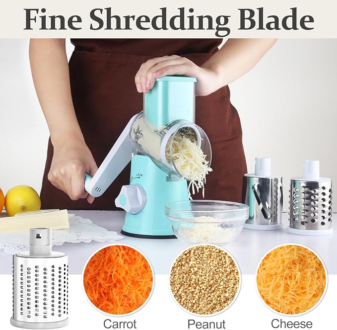 Cambom Rotary Cheese Grater Hand Crank Cheese Shredder - Image 5