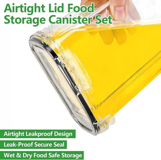 4 Pack 4L/135oz Cereal Storage Containers, Airtight BPA Free Plastic Cereal - Image 4