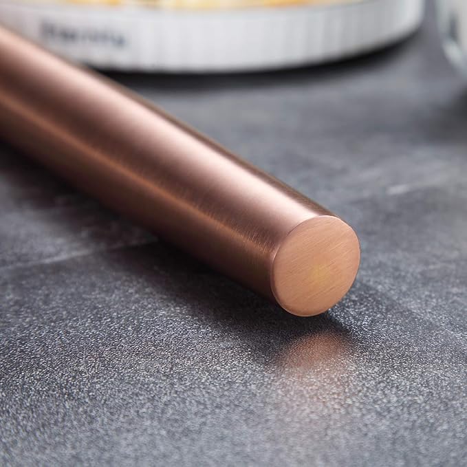 Berglander Rose Gold Rolling Pin, 16.7 Inches Stainless Steel Matte Finish - Image 5