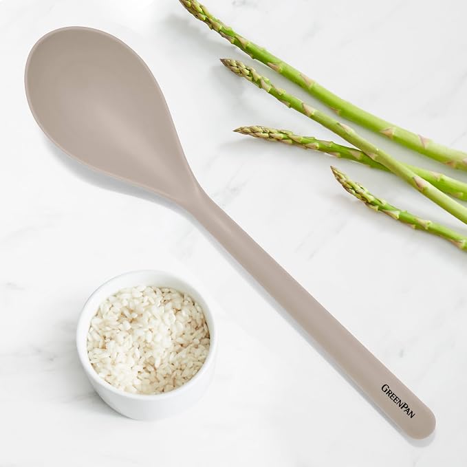 GreenPan Silicone Solid Spoon, Mixing Stirring Serving, Cooking Kitchen Utensil - Image 2