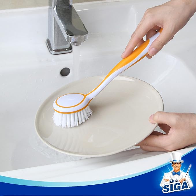 MR.SIGA Round Dish Brush, Size: Dia 5.5 x 25cm - Image 5