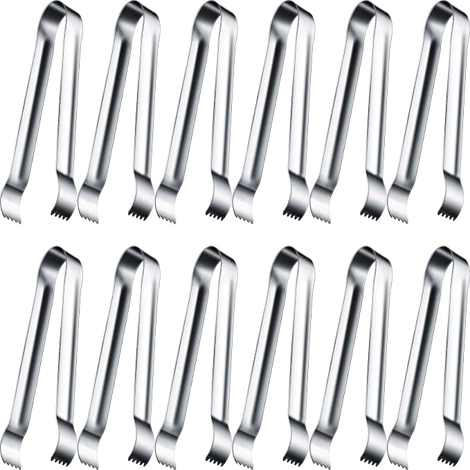Gejoy 12 Pieces Sugar Ice Tongs Stainless Steel Mini Serving Appetizers Small by Unknown