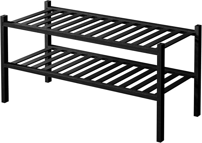 ROMGUAR CRAFT 2 Tier Bamboo Shoe Rack - Image 8