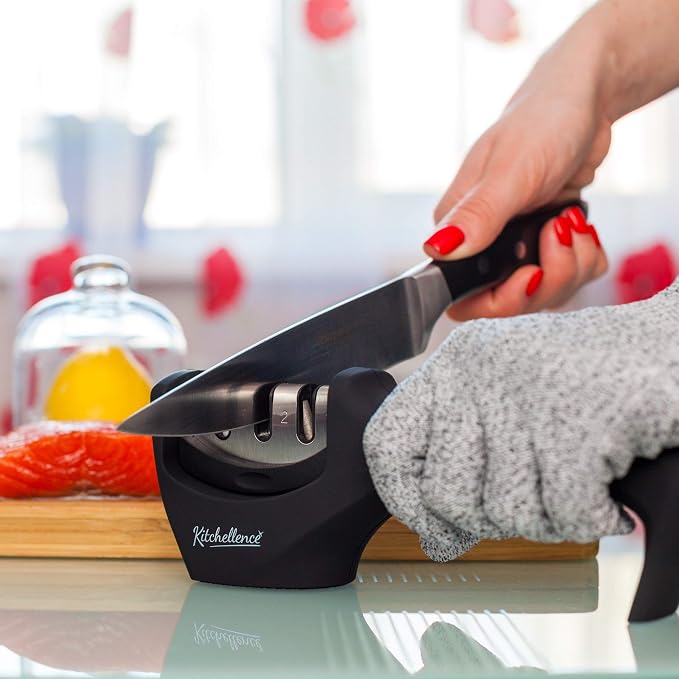 4-in-1 Kitchen Knife Accessories: 3-Stage Knife Sharpener Helps Repair - Image 8