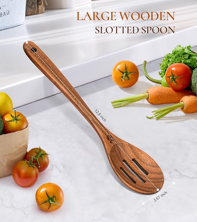 Wooden Slotted Spoons for Cooking, Good Grips Large Wooden Slotted Spoon - Image 3
