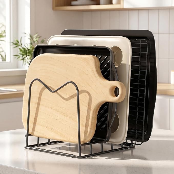 ORDORA Cutting Board Holder Stand Rack Organizer - Image 8