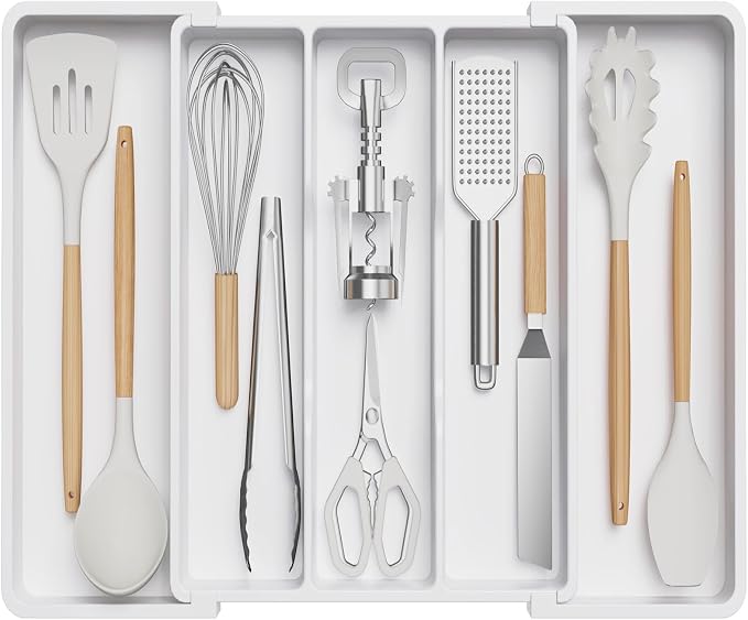Lifewit Utensil Organizer for Kitchen Drawers, Expandable Cooking Utensil Tray by Lifewit
