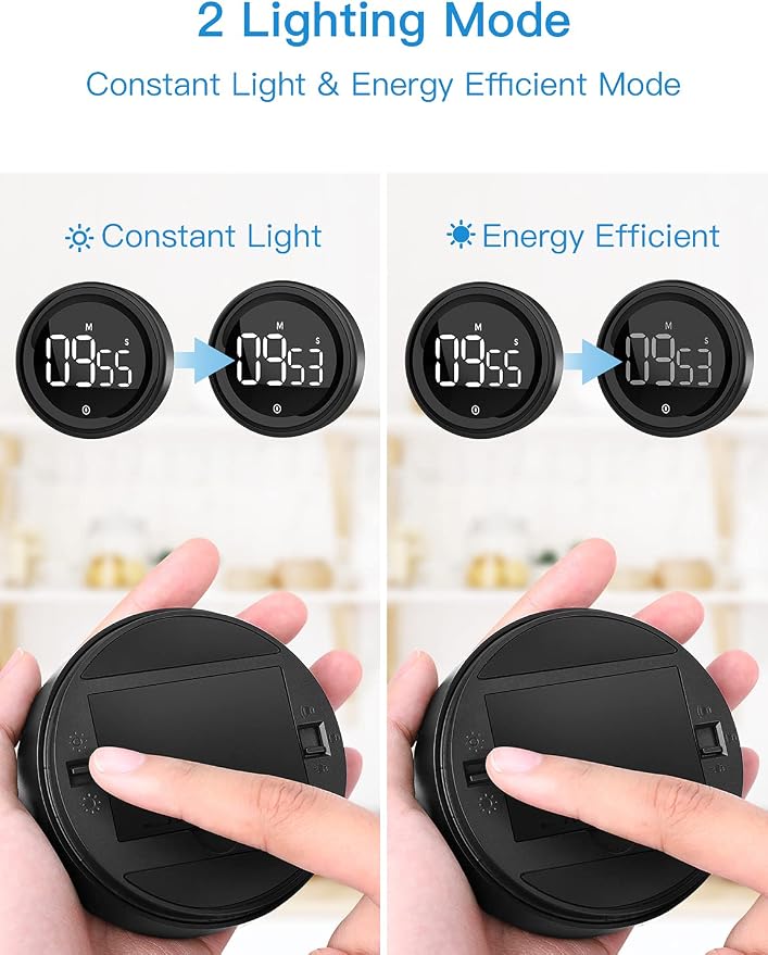 LIORQUE Digital Kitchen Timer, Magnetic Countdown Countup Timer - Image 6