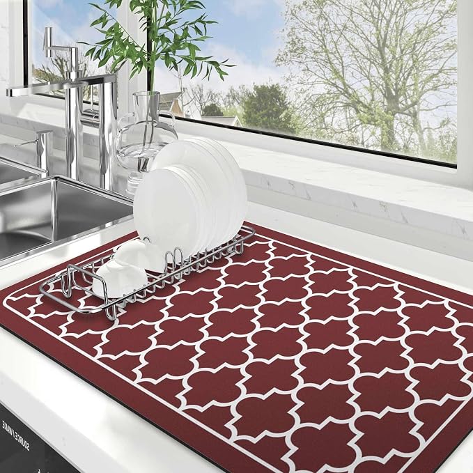 WISELIFE Dish Drying Mat Super Absorbent Drying Mat Large Dish Drying Mats by WiseLife