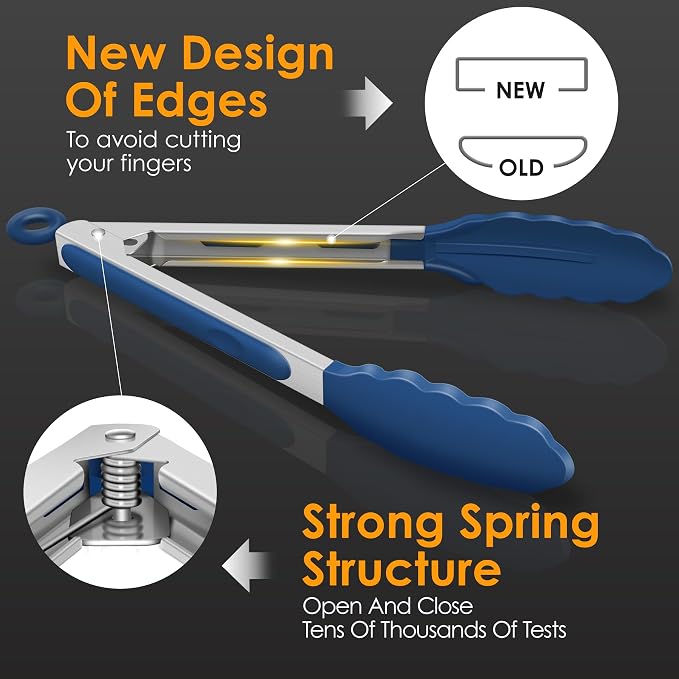 HOTEC Premium Stainless Steel Locking Kitchen Tongs - Image 7
