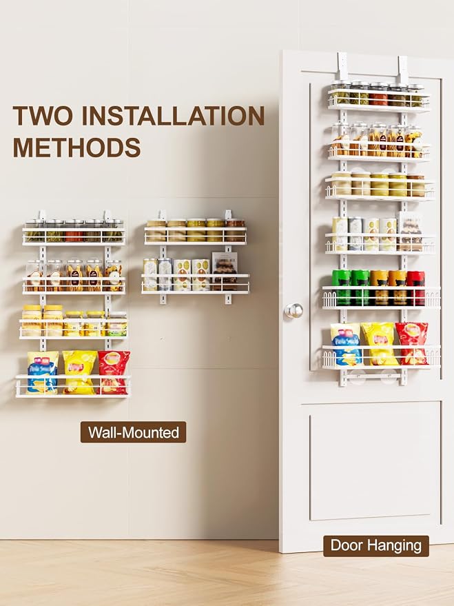 Delamu Over the Door Pantry Organizer, 6 Tier Pantry Door Organizer - Image 4