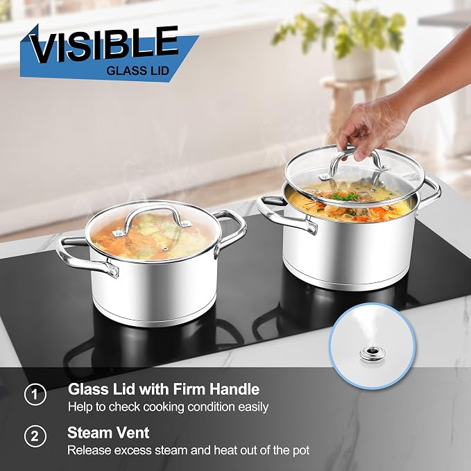 Homikit 5 Quart Stock Pot, Stainless Steel Soup Cooking Pot - Image 8