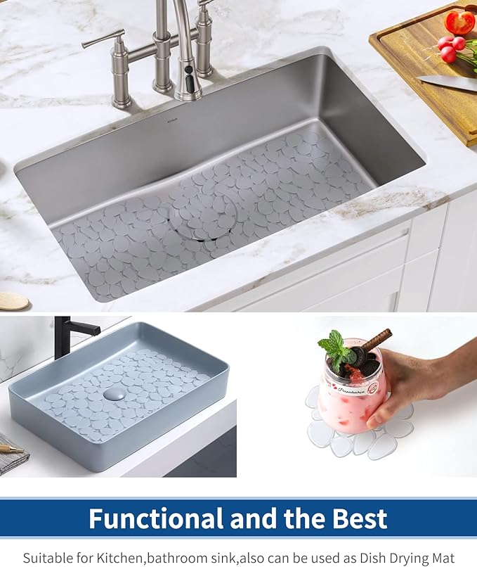 Bligli Pebble Sink Mat for Stainless Steel/Ceramic Sinks, PVC Eco-friendly Sink - Image 6