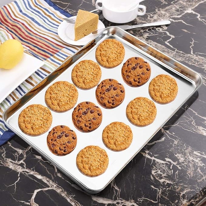 Wildone Baking Sheet with Rack Set, Stainless Steel Cookie Pan baking Tray with - Image 6