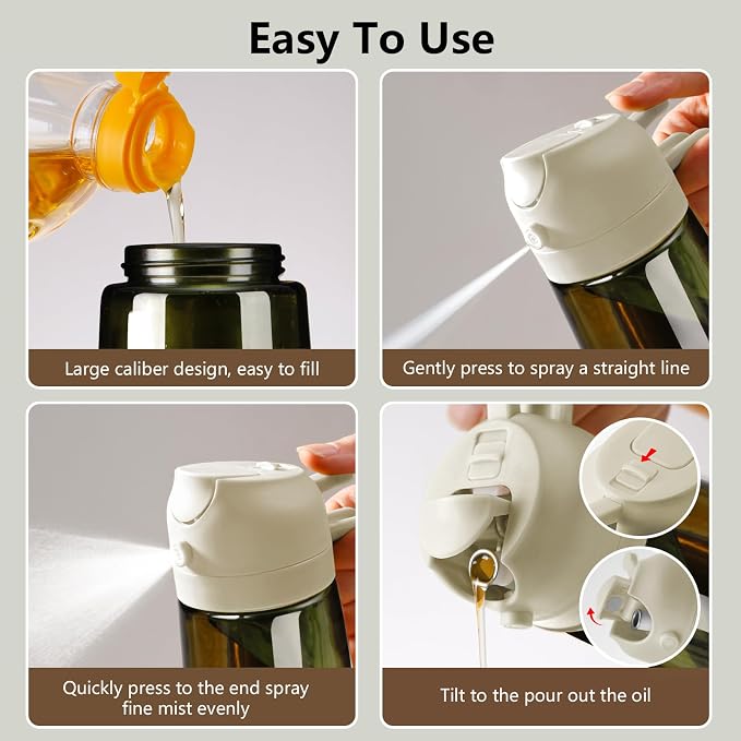SWEET VIEW Olive Oil Dispenser and Oil Sprayer – 16oz/470ml Glass Light-Proof - Image 2