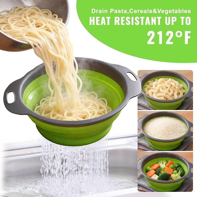 2 Pack Collapsible Silicone Colander - Image 4