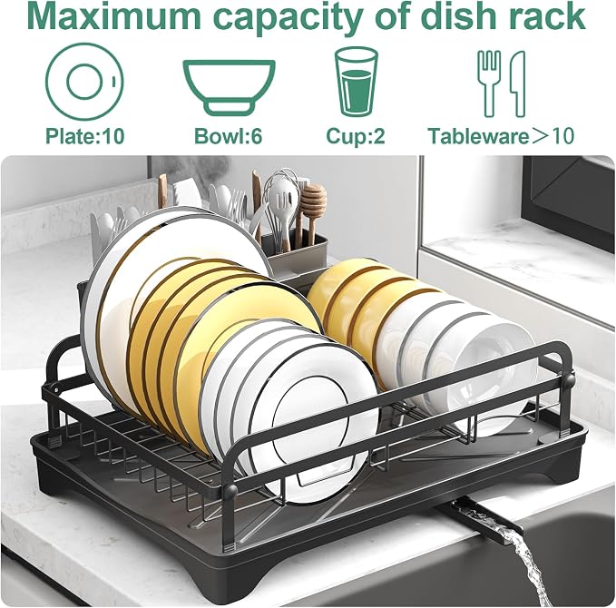 Dish Drying Rack for Kitchen Counter, Large Dish Drying Rack - Image 2